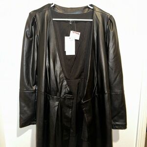 7 For all Mankind brand faux leather wrap/trench coat